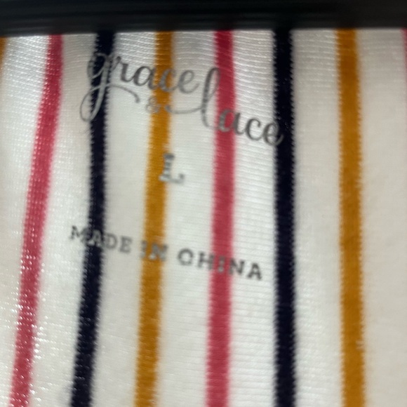 Grace and Lace terry swim coverup, absorbs water striped size L - Picture 4 of 5